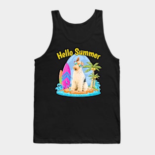 Hawaiian Wire Fox Terrier Dog Tropical FlSummer Tank Top